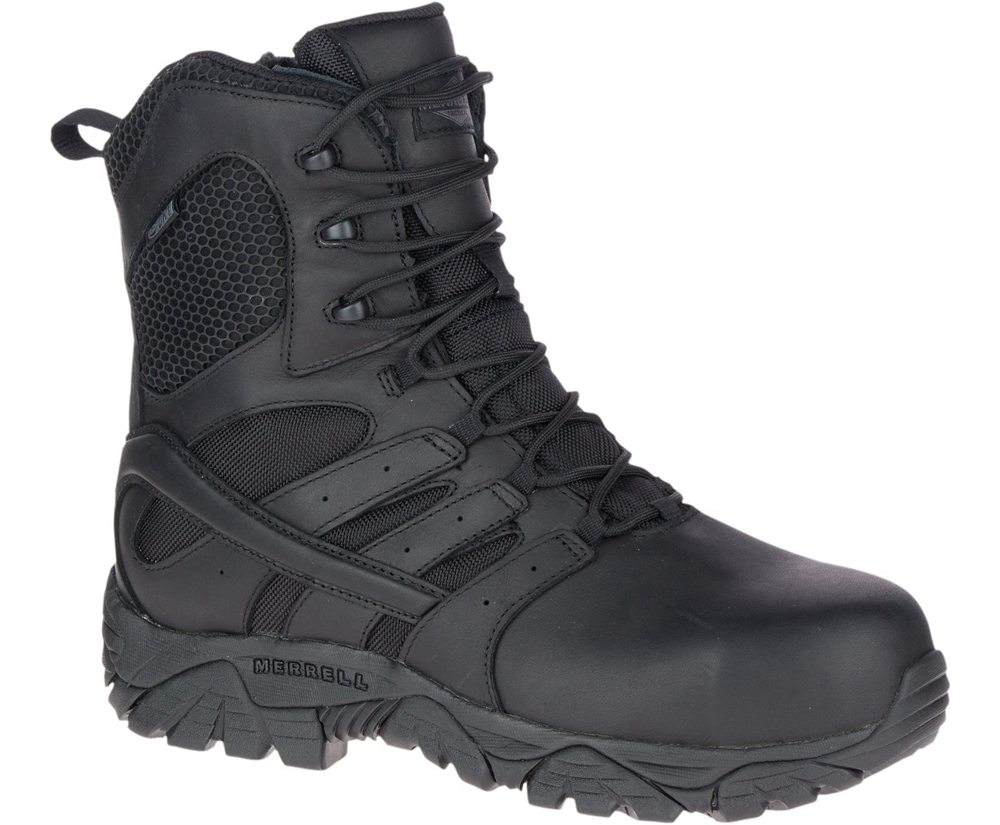 Merrell Boots Black - Moab 2 8\" Tactical Response Waterproof Comp Toe Work - Womens 61CFJKEAN